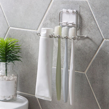 Stainless Steel Toothbrush Holder Shaver Storage Rack Tooth Brush Shelf Toothpaste Holder Rack