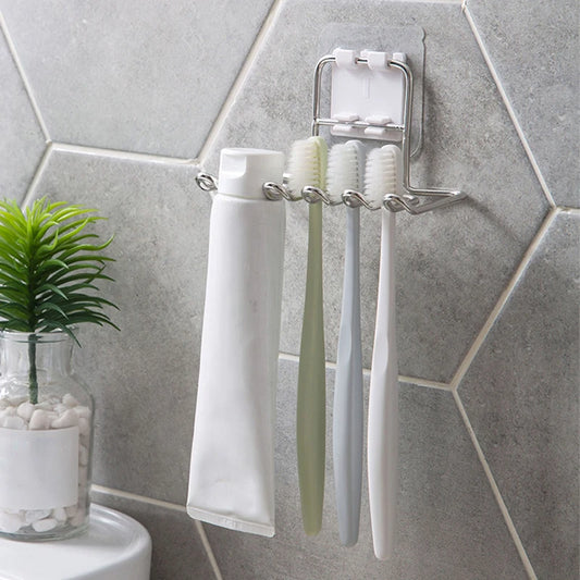 Stainless Steel Toothbrush Holder Shaver Storage Rack Tooth Brush Shelf Toothpaste Holder Rack