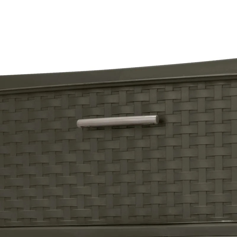 Stylish 4 Drawer Wide Woven Plastic Organizer for Home Storage Needs and Durability